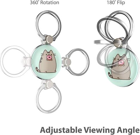 iFace x Pusheen Licensed Series Universal Smartphone Ring Holder Accessory for Girls/Women - Cute Stick-On Phone Attachment for iPhone, Samsung Galaxy, etc. - Pusheen on a Burger in Saudi Arabia