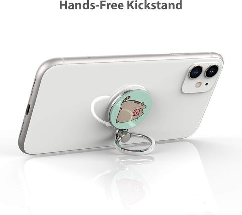 iFace x Pusheen Licensed Series Universal Smartphone Ring Holder Accessory for Girls/Women - Cute Stick-On Phone Attachment for iPhone, Samsung Galaxy, etc. - Pusheen on a Burger in Saudi Arabia
