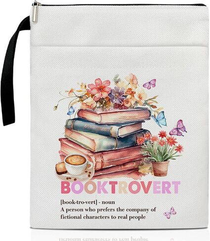 The Romance Reader Book Cover, Book Sleeve with Zipper, Flower Floral Spirit Book Pouch Book Cover Kindle Protector Sleeve, Book Sleeve for Book Lovers Gifts for Women Librarian Bookworm Bookish -12 in Saudi Arabia