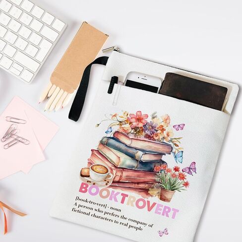 The Romance Reader Book Cover, Book Sleeve with Zipper, Flower Floral Spirit Book Pouch Book Cover Kindle Protector Sleeve, Book Sleeve for Book Lovers Gifts for Women Librarian Bookworm Bookish -12 in Saudi Arabia