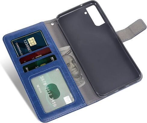 Asuwish متوافق مع هاتف Samsung Galaxy S21 Plus Glaxay S21+ 5G حافظة محفظة من الزجاج المقسى وغطاء جلدي قابل للطي وحامل بطاقات لهاتف Gaxaly S21+5G S21plus 21S + S 21 21+ G5 أسود in Saudi Arabia