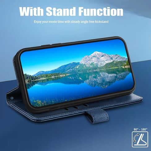 for Samsung Galaxy A25 5G Case, with Card Slot & Kickstand, Shockproof Flip PU Leather Magnetic Full Protective Wallet for SamsungA25 A 25 GalaxyA25 Phone Cover (Blue, Samsung Galaxy A25 5G) in Saudi Arabia