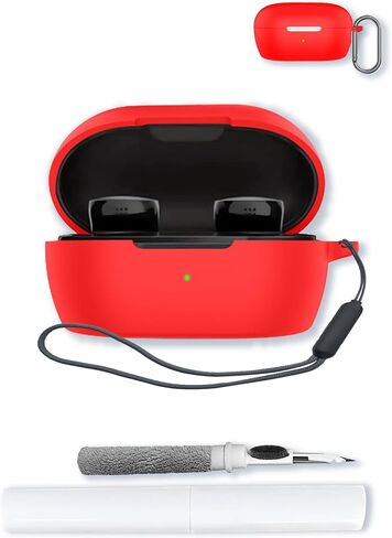 Case for Bose New QuietComfort Earbuds,Soft Protective,Shockproof, BOVUGAC Silicone Case Cover with Keychain & Cleaning Kit & Lanyard-Red in Saudi Arabia