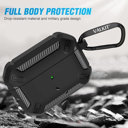 Valkit Compatible Airpods Pro 2nd/1st Generation Case Cover, Shockproof Protective AirPods Pro 2 Case 2022/2023 with Keychain & Lanyard for Men Women Military Skin Case for Air Pod Pro 2nd/1st Gen in Saudi Arabia