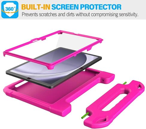 Kids Case for Samsung Galaxy Tab A9 Plus 11" Tablet 2023, Durable Shockproof Handle Stand Protective Cover with Screen Protector for Galaxy Tab A9+ 11 Inch 2023(SM-X210/X216/X218), Pink in Kuwait
