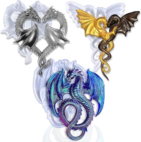 8 Inch Large Flying Dragon Resin Molds - Cute Baby Dragon Silicone Molds for Epoxy Resin & Plaster - Reusable DIY Garden Déco Crafts in Saudi Arabia