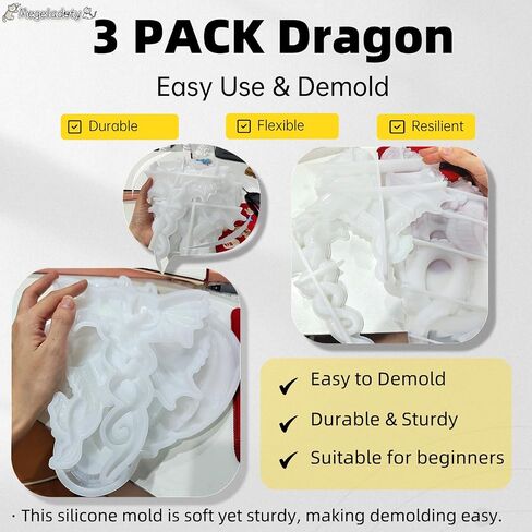 8 Inch Large Flying Dragon Resin Molds - Cute Baby Dragon Silicone Molds for Epoxy Resin & Plaster - Reusable DIY Garden Déco Crafts in Saudi Arabia