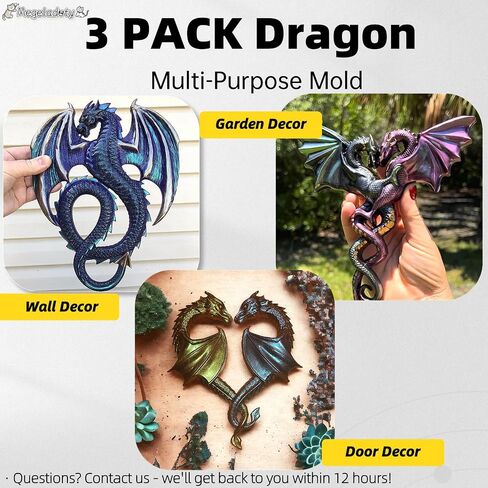 8 Inch Large Flying Dragon Resin Molds - Cute Baby Dragon Silicone Molds for Epoxy Resin & Plaster - Reusable DIY Garden Déco Crafts in Saudi Arabia