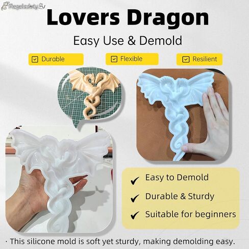 8 Inch Large Flying Dragon Resin Molds - Cute Baby Dragon Silicone Molds for Epoxy Resin & Plaster - Reusable DIY Garden Déco Crafts in Saudi Arabia