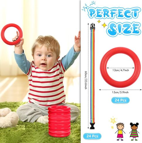 24 Sets Walking Rope for Preschool Toddlers Walking Rope Kids Handles Safety Line Detachable Transition Rope for Children's School Kindergarten Outdoor Supplies Wrist Leashes (Yellow) in Kuwait