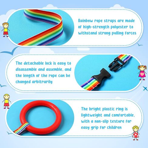 24 Sets Walking Rope for Preschool Toddlers Walking Rope Kids Handles Safety Line Detachable Transition Rope for Children's School Kindergarten Outdoor Supplies Wrist Leashes (Yellow) in Kuwait