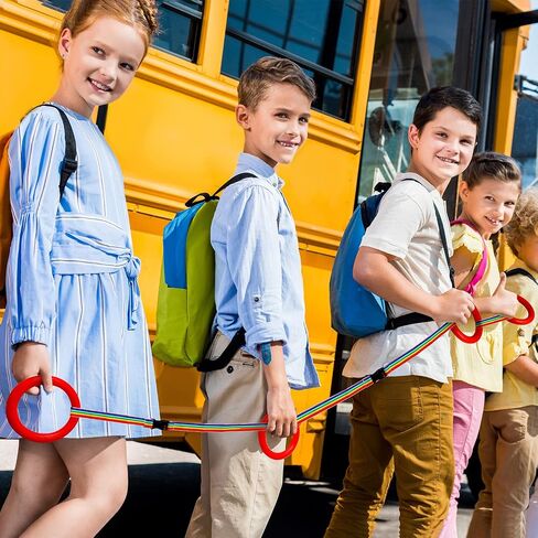24 Sets Walking Rope for Preschool Toddlers Walking Rope Kids Handles Safety Line Detachable Transition Rope for Children's School Kindergarten Outdoor Supplies Wrist Leashes (Yellow) in Kuwait