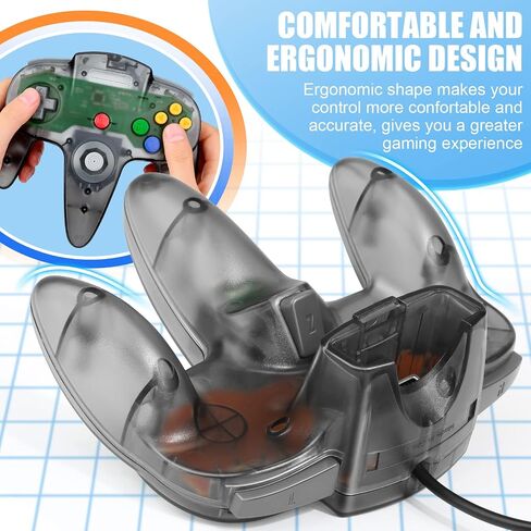 2 Pack FISUPER USB N64 Controller, Wired Video Game Controller USB Gamepad for Windows PC MAC Raspberry PI Retropie (Clear Black +Clear Blue) in Kuwait