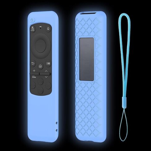 Remote Case for Samsung TV 2023 BN59-01432A / 01432J / 01432B / 01432D / 01432 TM2360E / TM2360F / TM2361E / BN59-01455E / 01455A Solar Cell Nightglow Control Protective Cover Silicone (Blue) in Saudi Arabia