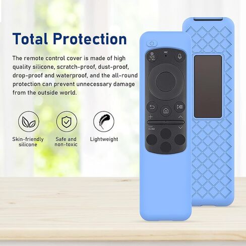 Remote Case for Samsung TV 2023 BN59-01432A / 01432J / 01432B / 01432D / 01432 TM2360E / TM2360F / TM2361E / BN59-01455E / 01455A Solar Cell Nightglow Control Protective Cover Silicone (Blue) in Saudi Arabia