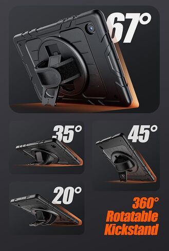 for Galaxy Tab A8 Cases, Shockproof for Samsung Galaxy Tab A8 10.5 Case with 360° Rotatable Hand Strap & Shoulder Strap, Tablet Cover for Samsung A8 2022 (Black) in Saudi Arabia