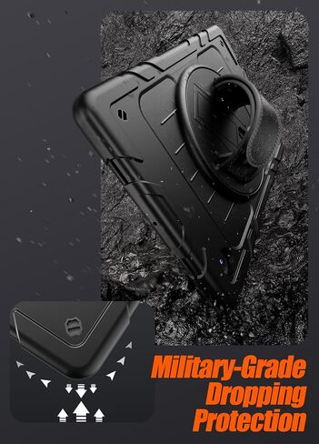 for Galaxy Tab A8 Cases, Shockproof for Samsung Galaxy Tab A8 10.5 Case with 360° Rotatable Hand Strap & Shoulder Strap, Tablet Cover for Samsung A8 2022 (Black) in Saudi Arabia