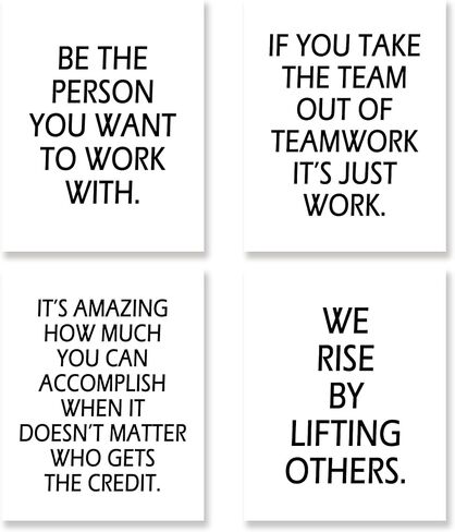 KSDUT Office Wall Decor Art Set of 4 - Inspirational Quote Artwork Poster Prints Team Work Motivational Wall Decor for Home Cubicle Workplace Decorations - 8"x10" Unframed in Saudi Arabia