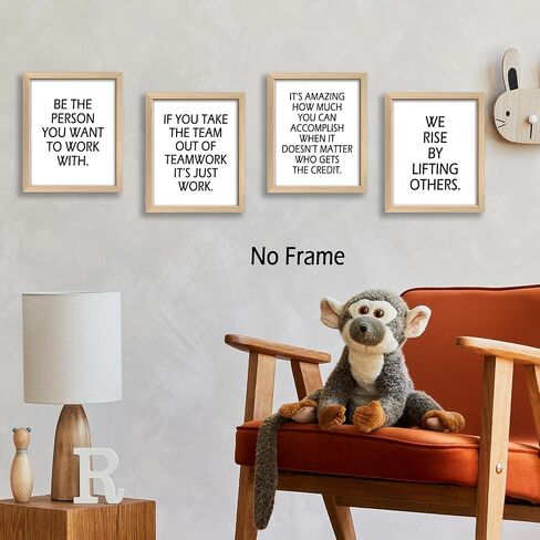 KSDUT Office Wall Decor Art Set of 4 - Inspirational Quote Artwork Poster Prints Team Work Motivational Wall Decor for Home Cubicle Workplace Decorations - 8"x10" Unframed in Saudi Arabia