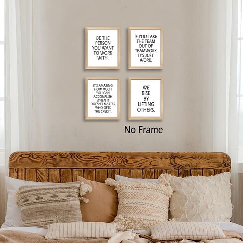 KSDUT Office Wall Decor Art Set of 4 - Inspirational Quote Artwork Poster Prints Team Work Motivational Wall Decor for Home Cubicle Workplace Decorations - 8"x10" Unframed in Saudi Arabia