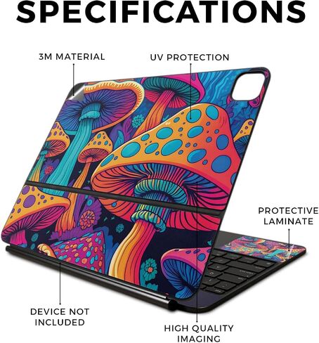 Carbon Fiber Skin Compatible with Apple Magic Keyboard for iPad Pro 13‑inch (M4) 2024 - Fluorescent - Premium 3M Vinyl Protective Wrap Decal Cover - Easy to Apply | Crafted in The USA by MightySkins in Kuwait