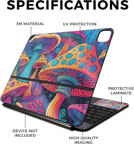 Carbon Fiber Skin Compatible with Apple Magic Keyboard for iPad Pro 13‑inch (M4) 2024 - Fluorescent - Premium 3M Vinyl Protective Wrap Decal Cover - Easy to Apply | Crafted in The USA by MightySkins in Kuwait