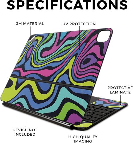 Carbon Fiber Skin Compatible with Apple Magic Keyboard for iPad Pro 13‑inch (M4) 2024 - Fluorescent - Premium 3M Vinyl Protective Wrap Decal Cover - Easy to Apply | Crafted in The USA by MightySkins in Kuwait