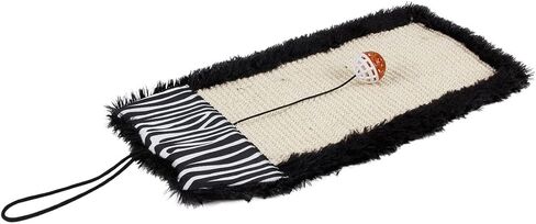 Pet Life ® 'Scrape-Away' Eco-Natural Sisal and Jute Hanging Carpet Cat Scratcher with Toy in Saudi Arabia
