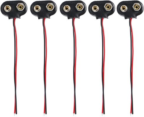 9V Battery Connector 3 Pack, I-Type 2DPH 9 V Battery Clip-9V Battery Buckle Connector Hard Buckle Plastic Housing and Wires Leads Iength 5.9 inches in Saudi Arabia