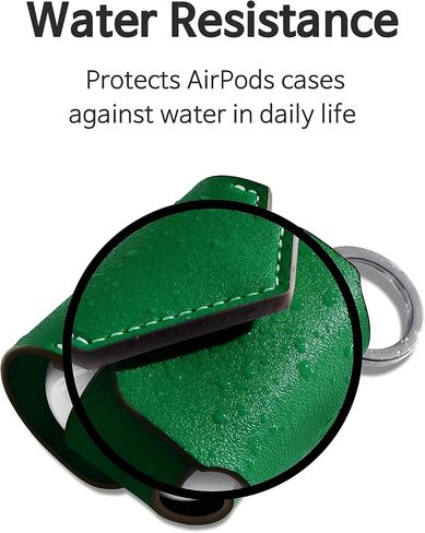 GreedyFarmers AirPods Pro Case Cover with Carabiner, Premium Leather Protective Wireless Charging AirPods Pro Earbuds Case Skin Accessories Compatible for Apple AirPods Pro (Forest Green) in Saudi Arabia