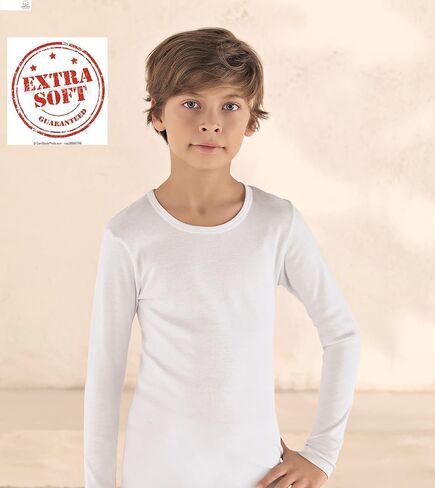 Brix Boys' Long Sleeve Tees - Tagless Crewneck Cotton Soft 4-pk Shirts. 2-20 in Kuwait