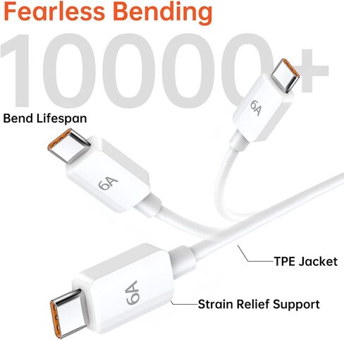 كابل ذكر USB A إلى C بطول 3 أقدام، كابل 60 وات 6 أقدام C إلى C، سلك شاحن USB A إلى USB C لأجهزة الكمبيوتر المحمول، Apple، لهاتف Samsung Galaxy S10 S10+، LG V30، Beats Fit Pro والمزيد [عبوتان] in Saudi Arabia