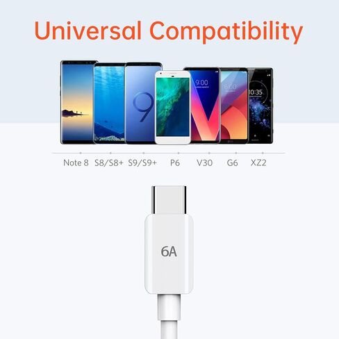 كابل ذكر USB A إلى C بطول 3 أقدام، كابل 60 وات 6 أقدام C إلى C، سلك شاحن USB A إلى USB C لأجهزة الكمبيوتر المحمول، Apple، لهاتف Samsung Galaxy S10 S10+، LG V30، Beats Fit Pro والمزيد [عبوتان] in Saudi Arabia