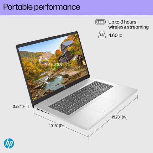 HP 17.3 بوصة 2024 أحدث كمبيوتر محمول بشاشة تعمل باللمس، كمبيوتر محمول للأعمال 17 بوصة، شاشة لمس HD+، Intel Pentium Silver N5030، ذاكرة وصول عشوائي 32 جيجابايت، 1 تيرابايت SSD، Microsoft 365 لمدة عام، رسومات Intel UHD، Windows 11 Pro in Saudi Arabia