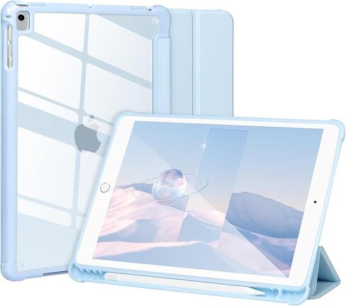 Case Compatible with iPad 6/5th Generation 9.7’’2018/2017,Case for iPad Air 2/1-9.7 inch, Shockproof Hard Shell Clear Cover with Pencil Holder,Tablet Cover for iPad 9.7‘’ with Auto Wake/Sleep,Black in Saudi Arabia