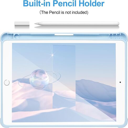Case Compatible with iPad 6/5th Generation 9.7’’2018/2017,Case for iPad Air 2/1-9.7 inch, Shockproof Hard Shell Clear Cover with Pencil Holder,Tablet Cover for iPad 9.7‘’ with Auto Wake/Sleep,Black in Saudi Arabia