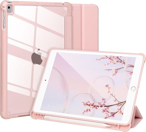 Case Compatible with iPad 6/5th Generation 9.7’’2018/2017,Case for iPad Air 2/1-9.7 inch, Shockproof Hard Shell Clear Cover with Pencil Holder,Tablet Cover for iPad 9.7‘’ with Auto Wake/Sleep,Black in Saudi Arabia
