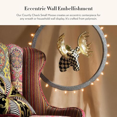 MACKENZIE-CHILDS Courtly Check Small Deer, Checkered Deer Wall Decor, Unique Home Decor in Kuwait