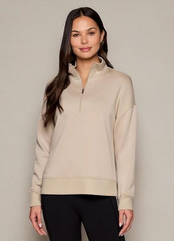 سويت شيرت RBX 1/4 بسحاب سكوبا للنساء، بلوفر خفيف الوزن ومريح برقبة وهمية وربع سحاب in Kuwait