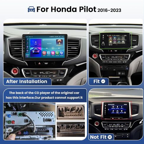 [2+64G] Hikity Android 13 Stereo for Honda Pilot 2016-2023 with Wireless Carplay & Android Auto, 10.1 Inch Touch Screen Radio with GPS/Bluetooth/WiFi/EQ/FM RDS/SWC/MIC/Canbus+ AHD Backup Camera in Saudi Arabia