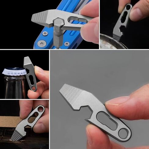 EDC Pry Bar for Keychain, 1.77" Titanium Pocket Pry Bar Mini Crowbar Multitool with Bottle Opener, Screwdriver and Wrench in Saudi Arabia