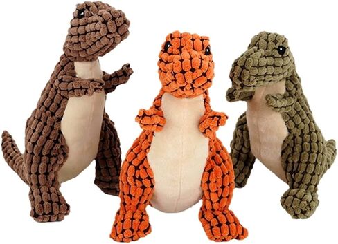 2023 New Indestructible Robust Dino, Durable Interactive Robustdino Dog Toy, Squeaky Dog Toys For Aggressive Chewers, Soft Dog Toys, Unbreakable Stuffed Plush Dog Toys Aggressive Chewers (A ORANGE) in Saudi Arabia