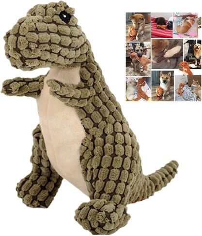 2023 New Indestructible Robust Dino, Durable Interactive Robustdino Dog Toy, Squeaky Dog Toys For Aggressive Chewers, Soft Dog Toys, Unbreakable Stuffed Plush Dog Toys Aggressive Chewers (A ORANGE) in Saudi Arabia