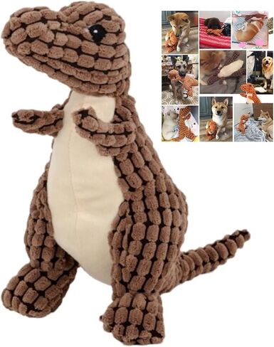 2023 New Indestructible Robust Dino, Durable Interactive Robustdino Dog Toy, Squeaky Dog Toys For Aggressive Chewers, Soft Dog Toys, Unbreakable Stuffed Plush Dog Toys Aggressive Chewers (A ORANGE) in Saudi Arabia