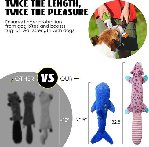 Nocciola 2-in-1 No Stuffing Crinkle Dog Toys with Soft and Durable Fabric, Holds Water Bottles, 21.7" Large Size Stuffless Dog Toys, Squeaky Dog Toys for Small to Large Dog-Duck in Saudi Arabia