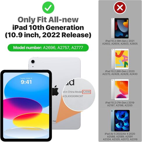 واقي شاشة MoKo مناسب لجهاز iPad الجيل العاشر 10.9 بوصة 2022، فيلم شاشة من الورق اللباد لكتابة سلسة، عبوة من قطعتين in Saudi Arabia