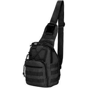Stealth Angel Survival - Shoulder Sling Backpack Military Style Outdoor Compact (Black)