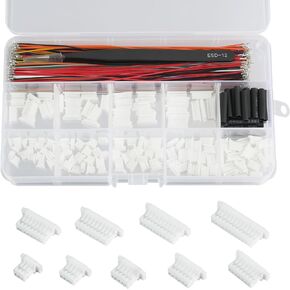 JST SH1.0mm Connector and Pre-Crimped Silicone Cables Kit, 140 Connectors, 10 Colors, 150 Wires 28AWG 150mm,Tweezers