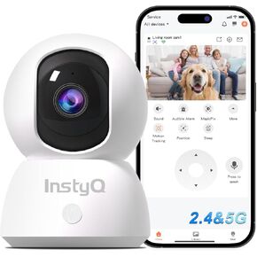 5G Security Camera Indoor, 2K Home Security Camera with Speaker for Dog/Cat, Baby/Elder/Pet Camera with Night Vision, 2-Way Talk, 2.4/5 GHz WiFi, Auto Tracking, AI Human Detection, Cloud/Local SD, APP