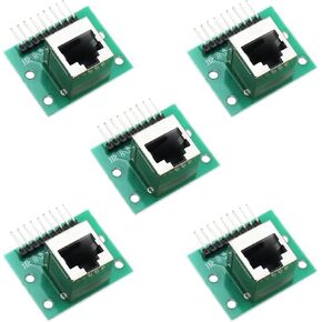 10Pcs RJ45 Network Port Adapter,8-pin Breakout Board Kit with PCB Board and Pin Headers, for Ethernet DMX-512 RS-485 RS-422 RS-232